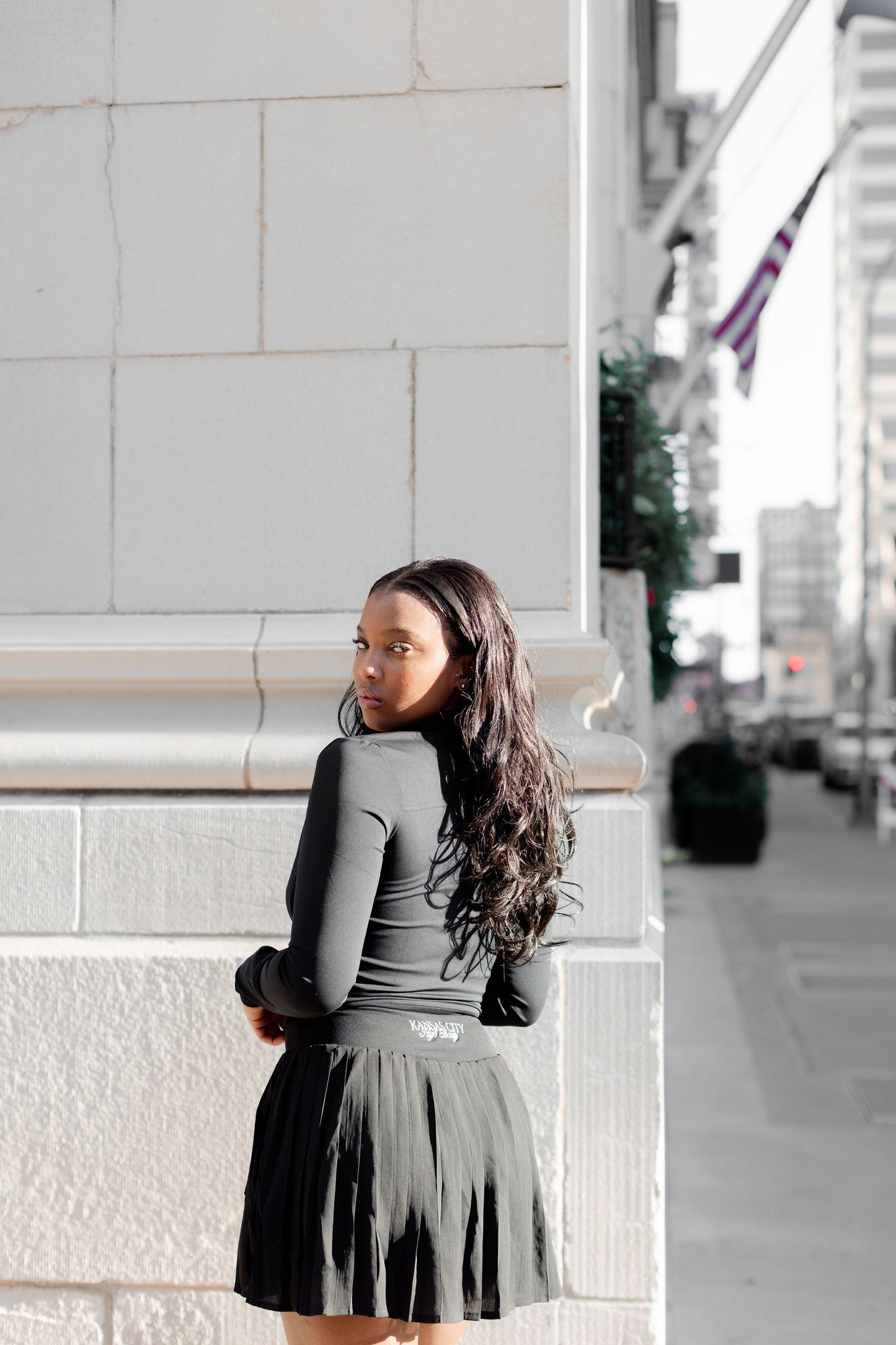 Black Cropped Zipper Jacket