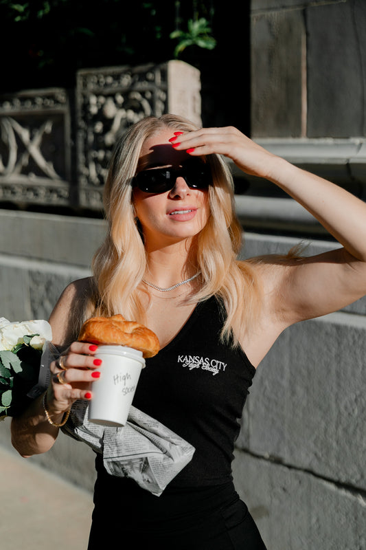 Black Ribbed Crop Tank